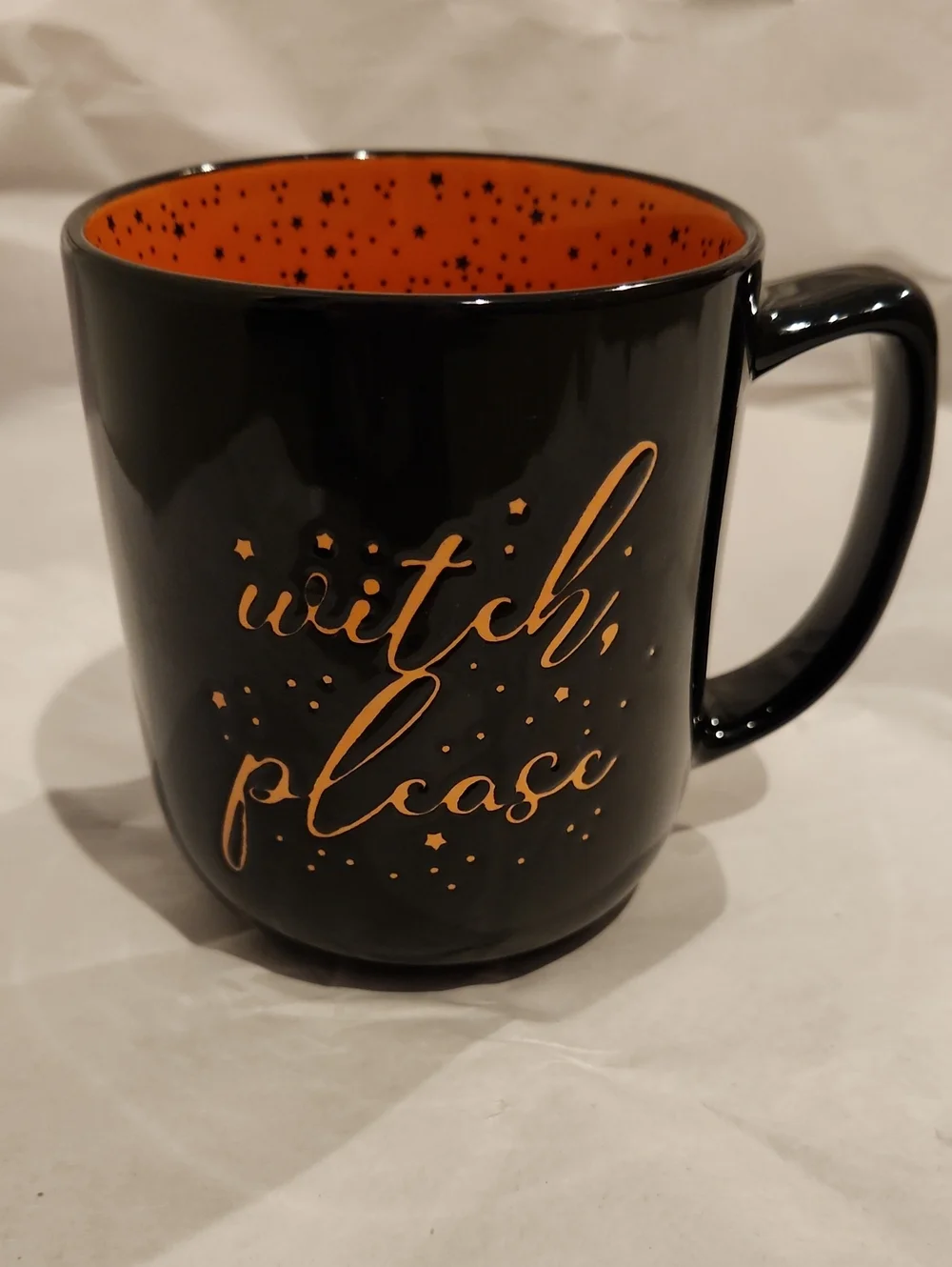 NEW Black and Orange 'Witch, Please' Ceramic Mug - Home Accents